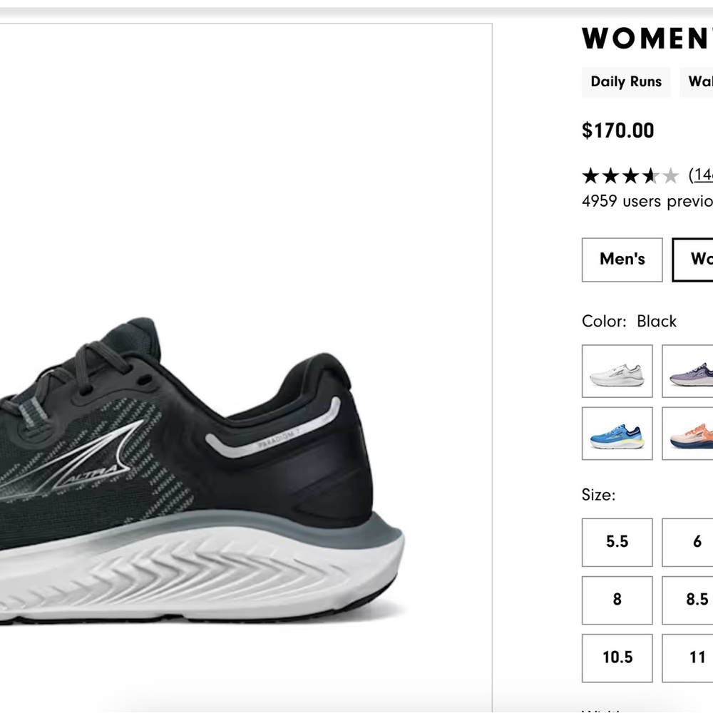 Altra Women's Paradigm 7 - size 11